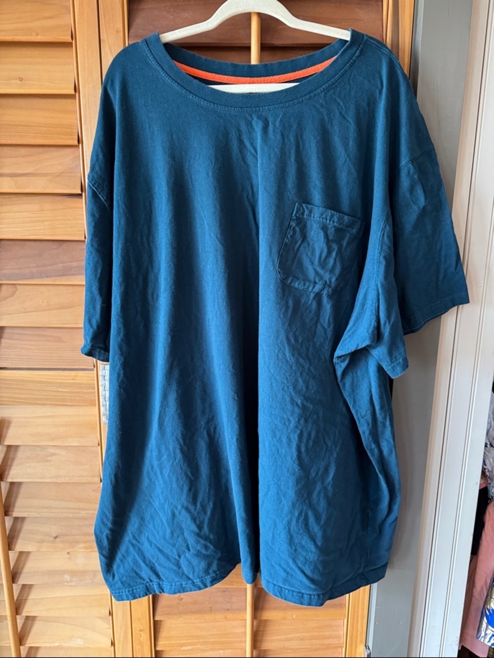 Boulder Creek Men's Short Sleeve Pocket Tee in Deep Teal size 5XL